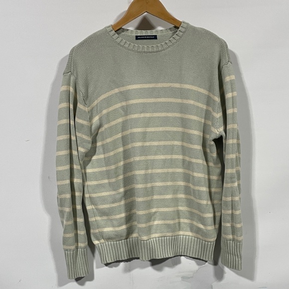 Brandy Melville Sweaters - Brandy Melville Striped Gray and Cream women’s crewneck Sweater